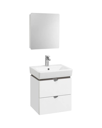 Комплект мебели белый глянец/серый кашемир 60 см Акватон Скай 1A238201SY010 + 1WH302186 + 1A238402SY010