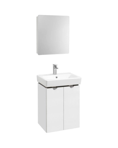 Комплект мебели белый глянец/серый кашемир 55 см Акватон Скай 1A238101SY010 + 1WH302185 + 1A238402SY010