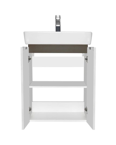 Комплект мебели белый глянец/серый кашемир 55 см Акватон Скай 1A238101SY010 + 1WH302185 + 1A238402SY010