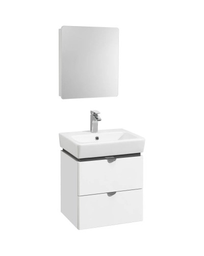 Комплект мебели белый глянец/серый кашемир 50 см Акватон Скай 1A238001SY010 + 1WH302184 + 1A238402SY010