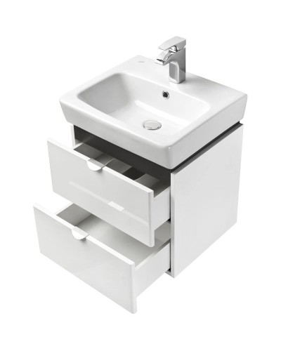 Комплект мебели белый глянец/серый кашемир 50 см Акватон Скай 1A238001SY010 + 1WH302184 + 1A238402SY010