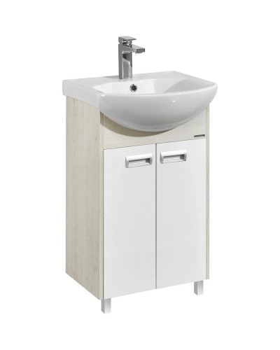 Комплект мебели белый глянец/дуб сомерсет 50,5 см Акватон Бекка 1A210801BAC20 + 1WH207781 + 1A214202BAC20