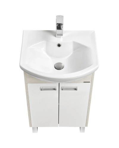 Комплект мебели белый глянец/дуб сомерсет 50,5 см Акватон Бекка 1A210801BAC20 + 1WH207781 + 1A214502BAC20