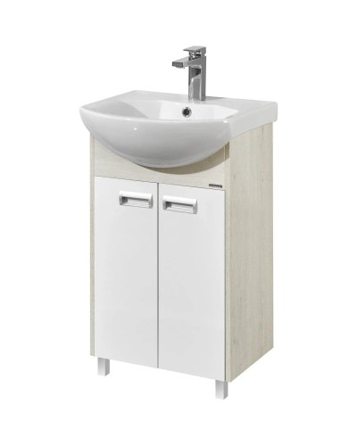 Комплект мебели белый глянец/дуб сомерсет 50,5 см Акватон Бекка 1A210801BAC20 + 1WH207781 + 1A214502BAC20