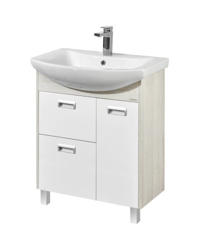 Комплект мебели белый глянец/дуб сомерсет 71,5 см Акватон Бекка 1A208701BAC20 + 1WH207776 + 1A214702BAC20