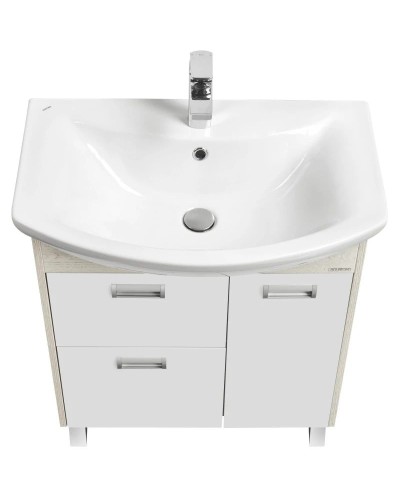 Комплект мебели белый глянец/дуб сомерсет 71,5 см Акватон Бекка 1A208701BAC20 + 1WH207776 + 1A214702BAC20