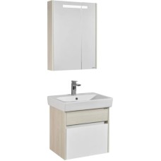 Комплект мебели белый глянец/ясень фабрик 60 см Акватон Верди 1A206701VDAV0 + 1WH302186 + 1A206902VDAV0