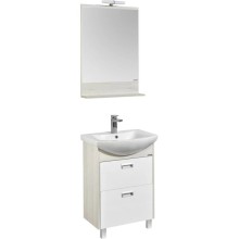 Комплект мебели белый глянец/дуб сомерсет 61 см Акватон Бекка 1A196601BAC20 + 1WH110246 + 1A214302BAC20