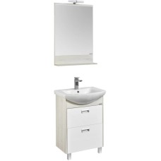 Комплект мебели белый глянец/дуб сомерсет 61 см Акватон Бекка 1A196601BAC20 + 1WH110246 + 1A214302BAC20