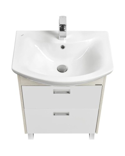 Комплект мебели белый глянец/дуб сомерсет 61 см Акватон Бекка 1A196601BAC20 + 1WH110246 + 1A214302BAC20