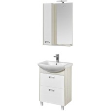 Комплект мебели белый глянец/дуб сомерсет 61 см Акватон Бекка 1A196601BAC20 + 1WH110246 + 1A214602BAC20