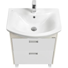 Комплект мебели белый глянец/дуб сомерсет 61 см Акватон Бекка 1A196601BAC20 + 1WH110246 + 1A214602BAC20