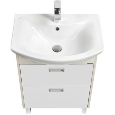 Комплект мебели белый глянец/дуб сомерсет 61 см Акватон Бекка 1A196601BAC20 + 1WH110246 + 1A214602BAC20