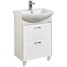 Комплект мебели белый глянец/дуб сомерсет 61 см Акватон Бекка 1A196601BAC20 + 1WH110246 + 1A214602BAC20