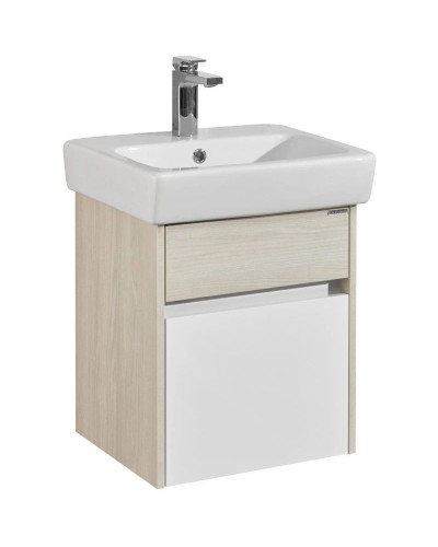 Комплект мебели белый глянец/ясень фабрик 50 см Акватон Верди 1A195901VDAV0 + 1WH302184 + 1A195802VDAV0