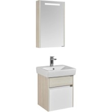 Комплект мебели белый глянец/ясень фабрик 50 см Акватон Верди 1A195901VDAV0 + 1WH302184 + 1A195802VDAV0