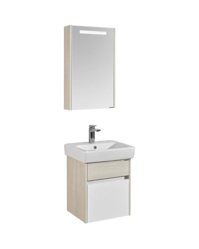 Комплект мебели белый глянец/ясень фабрик 50 см Акватон Верди 1A195901VDAV0 + 1WH302184 + 1A195802VDAV0