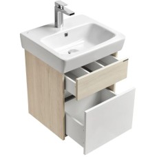 Комплект мебели белый глянец/ясень фабрик 50 см Акватон Верди 1A195901VDAV0 + 1WH302184 + 1A195802VDAV0