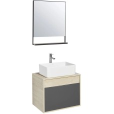 Комплект мебели серый графит/дуб орегон 65 см Акватон Лофт Урбан 1A254001LQX60 + 732700B000 + 1A254102LQX50