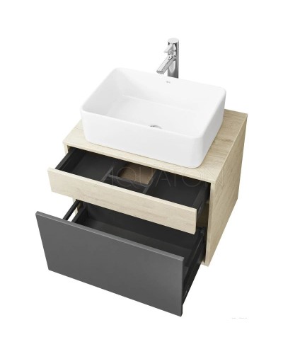 Комплект мебели серый графит/дуб орегон 65 см Акватон Лофт Урбан 1A254001LQX60 + 732700B000 + 1A254102LQX50