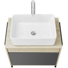 Комплект мебели серый графит/дуб орегон 65 см Акватон Лофт Урбан 1A254001LQX60 + 732700B000 + 1A254102LQX50