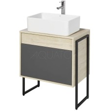 Комплект мебели серый графит/дуб орегон 65 см Акватон Лофт Урбан 1A254001LQX60 + 732700B000 + 1A254102LQX50