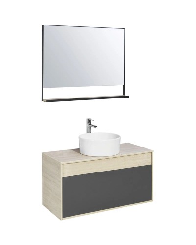 Комплект мебели серый графит/дуб орегон 100 см Акватон Лофт Урбан 1A247701LQX60 + 732700C000 + 1A248002LQX50