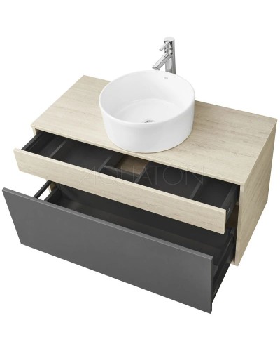 Комплект мебели серый графит/дуб орегон 100 см Акватон Лофт Урбан 1A247701LQX60 + 732700C000 + 1A248002LQX50