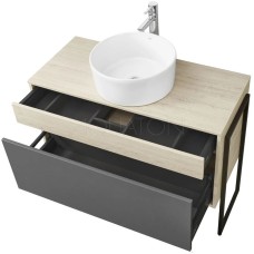 Комплект мебели серый графит/дуб орегон 100 см Акватон Лофт Урбан 1A247701LQX60 + 732700C000 + 1A248002LQX50