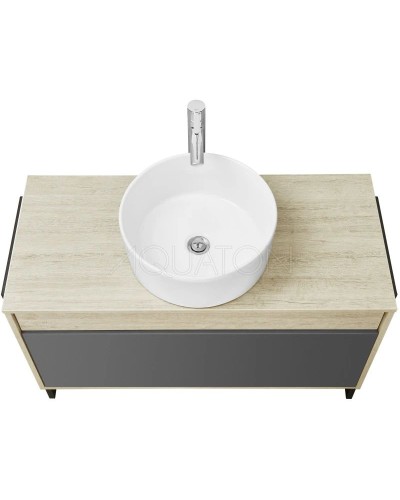 Комплект мебели серый графит/дуб орегон 100 см Акватон Лофт Урбан 1A247701LQX60 + 732700C000 + 1A248002LQX50