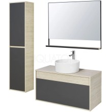 Комплект мебели серый графит/дуб орегон 100 см Акватон Лофт Урбан 1A247701LQX60 + 732700C000 + 1A248002LQX50