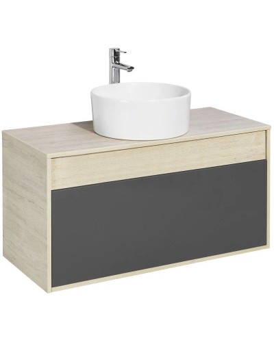 Комплект мебели серый графит/дуб орегон 100 см Акватон Лофт Урбан 1A247701LQX60 + 732700C000 + 1A248002LQX50