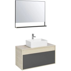 Комплект мебели серый графит/дуб орегон 100 см Акватон Лофт Урбан 1A247701LQX60 + 732700B000 + 1A248002LQX50