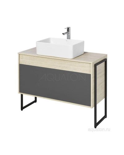 Комплект мебели серый графит/дуб орегон 100 см Акватон Лофт Урбан 1A247701LQX60 + 732700B000 + 1A248002LQX50