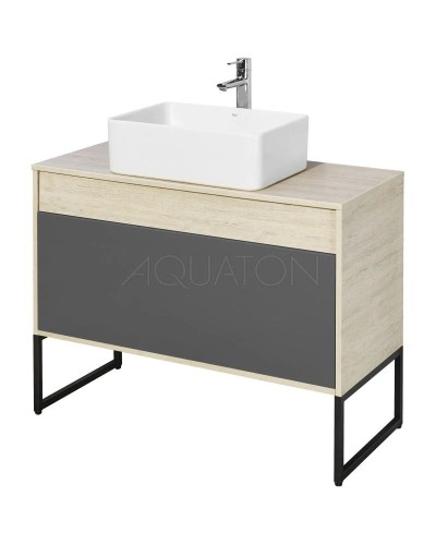 Комплект мебели серый графит/дуб орегон 100 см Акватон Лофт Урбан 1A247701LQX60 + 732700B000 + 1A248002LQX50