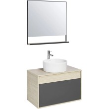 Комплект мебели серый графит/дуб орегон 80 см Акватон Лофт Урбан 1A247601LQX60 + 732700C000 + 1A247902LQX50