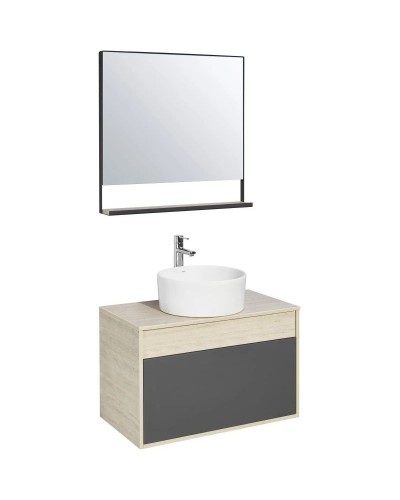 Комплект мебели серый графит/дуб орегон 80 см Акватон Лофт Урбан 1A247601LQX60 + 732700C000 + 1A247902LQX50