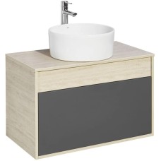 Комплект мебели серый графит/дуб орегон 80 см Акватон Лофт Урбан 1A247601LQX60 + 732700C000 + 1A247902LQX50