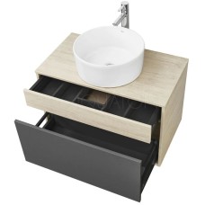 Комплект мебели серый графит/дуб орегон 80 см Акватон Лофт Урбан 1A247601LQX60 + 732700C000 + 1A247902LQX50