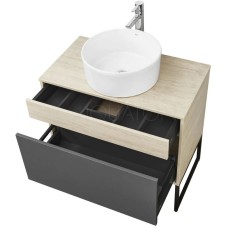 Комплект мебели серый графит/дуб орегон 80 см Акватон Лофт Урбан 1A247601LQX60 + 732700C000 + 1A247902LQX50