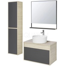 Комплект мебели серый графит/дуб орегон 80 см Акватон Лофт Урбан 1A247601LQX60 + 732700C000 + 1A247902LQX50