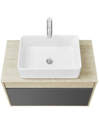 Комплект мебели серый графит/дуб орегон 80 см Акватон Лофт Урбан 1A247601LQX60 + 732700B000 + 1A247902LQX50