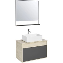 Комплект мебели серый графит/дуб орегон 80 см Акватон Лофт Урбан 1A247601LQX60 + 732700B000 + 1A247902LQX50