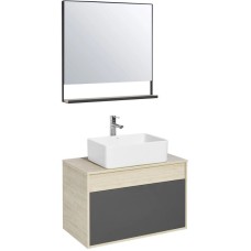 Комплект мебели серый графит/дуб орегон 80 см Акватон Лофт Урбан 1A247601LQX60 + 732700B000 + 1A247902LQX50