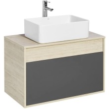 Комплект мебели серый графит/дуб орегон 80 см Акватон Лофт Урбан 1A247601LQX60 + 732700B000 + 1A247902LQX50