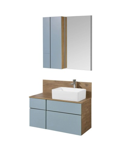 Комплект мебели дуб рустикальный/фьорд 100 см Акватон Мишель 1A256901MIX30 + 1A256703MIDR0 + 732700B000 + 1A253902MIX40 + 1A244203MIX30