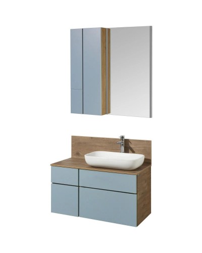 Комплект мебели дуб рустикальный/фьорд 100 см Акватон Мишель 1A256901MIX30 + 1A256703MIDR0 + 1AX169WBXX000 + 1A253902MIX40 + 1A244203MIX30