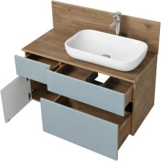 Комплект мебели дуб рустикальный/фьорд 100 см Акватон Мишель 1A256901MIX30 + 1A256703MIDR0 + 1AX169WBXX000 + 1A253902MIX40 + 1A244203MIX30