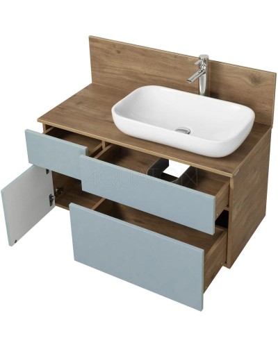 Комплект мебели дуб рустикальный/фьорд 100 см Акватон Мишель 1A256901MIX30 + 1A256703MIDR0 + 1AX169WBXX000 + 1A253902MIX40 + 1A244203MIX30