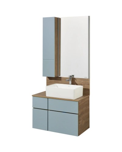 Комплект мебели дуб рустикальный/фьорд 80 см Акватон Мишель 1A256801MIX30 + 1A256603MIDR0 + 732700B000 + 1A253902MIX40 + 1A244303MIX30